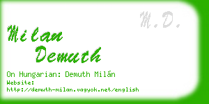 milan demuth business card